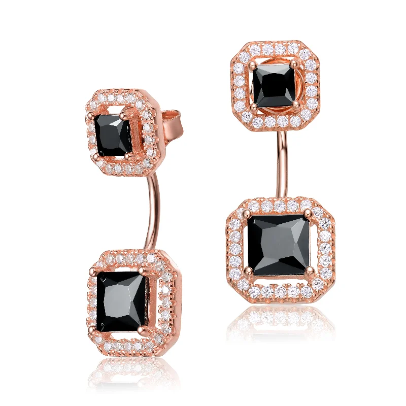 Gold earrings for women-Eloise Black Cubic Zirconia Earrings