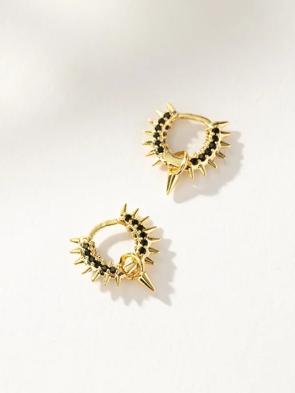 Wedding stud earrings for women-Spike Huggie Earrings