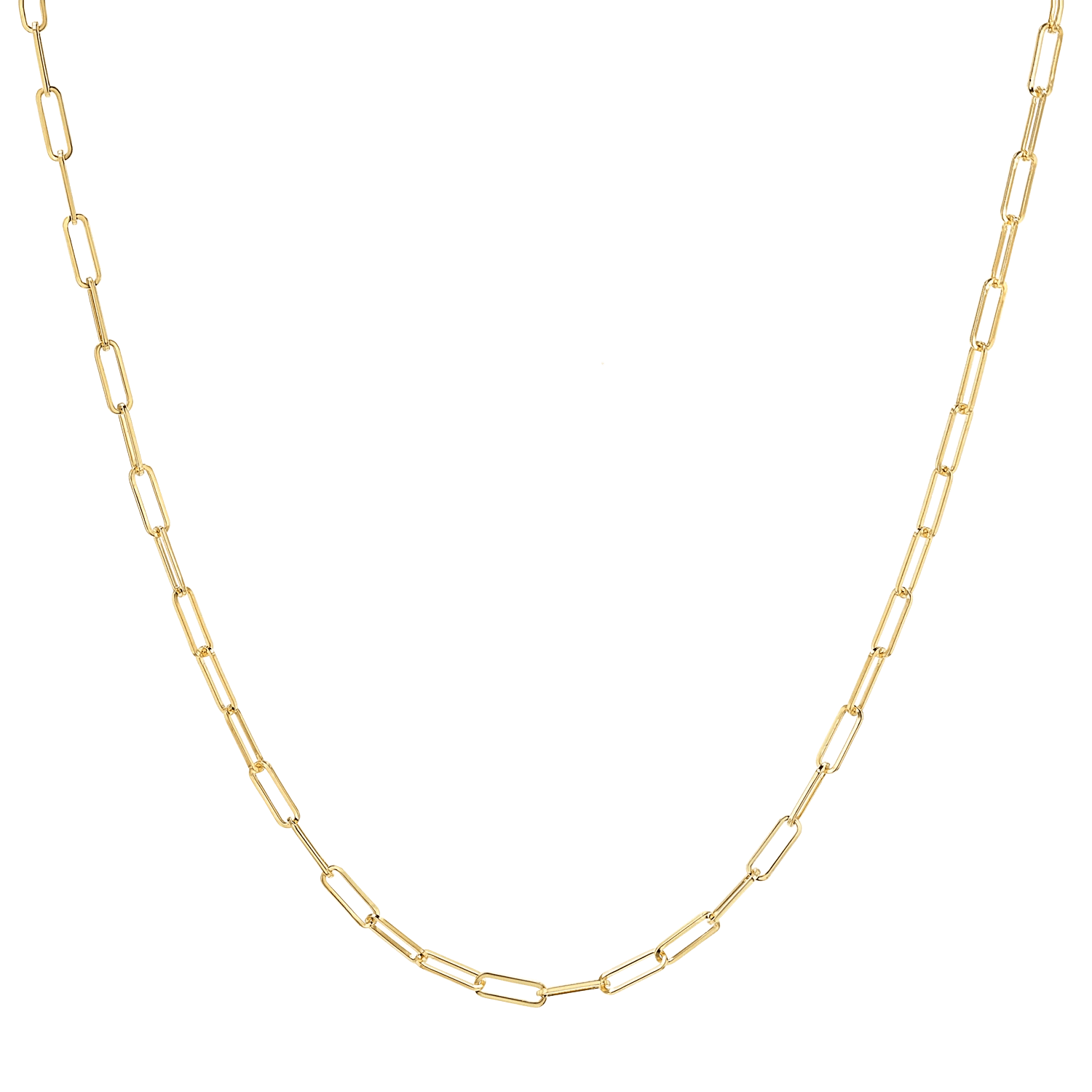 Birthstone and diamond necklace for women-14K Y Gold 18" Paperclip Chain 3.2grms