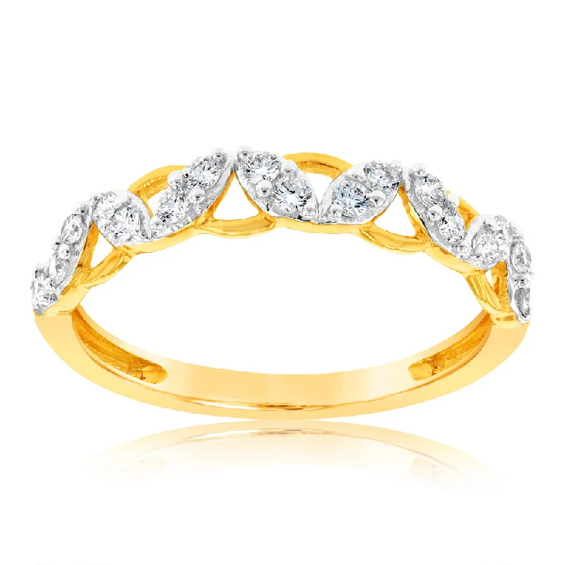 Matching engagement rings for women-9ct Yellow Gold 1/4 Carat Luminesce Lab Grown Diamond Dress Ring