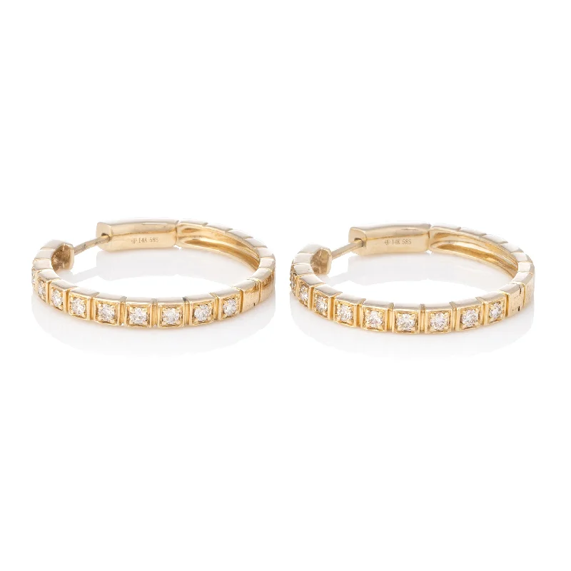 Diamond drop earrings for women-Tropez Diamond Hoops