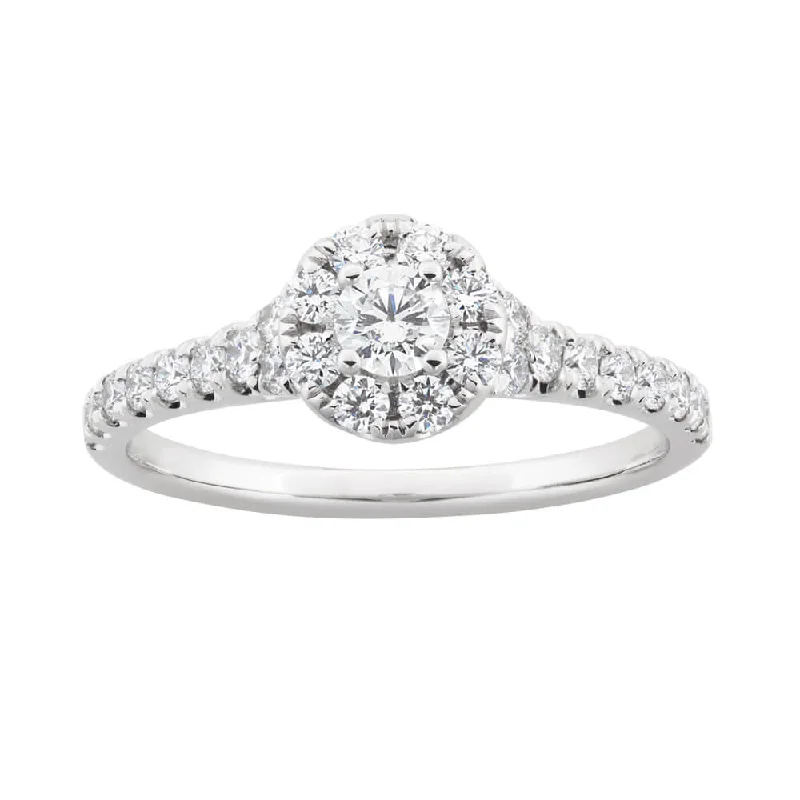 Engagement ring with baguette diamond for women-Flawless Cut 18ct White Gold Ring With 0.75 Carats Of Diamond