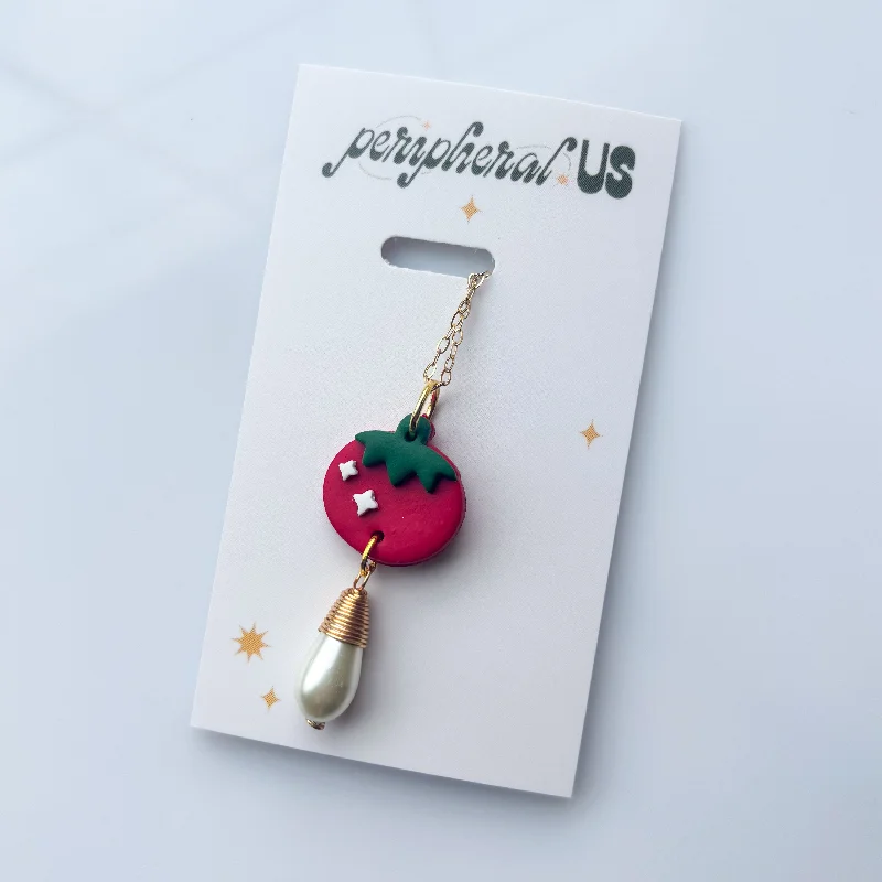 Necklace with heart charm for women-TOMATO NECKLACE