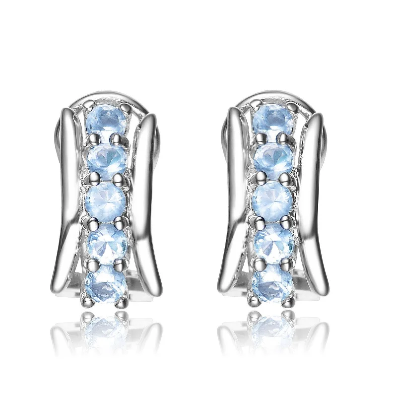 Engagement earrings for women-Champéry Ice Blue Clip Earrings