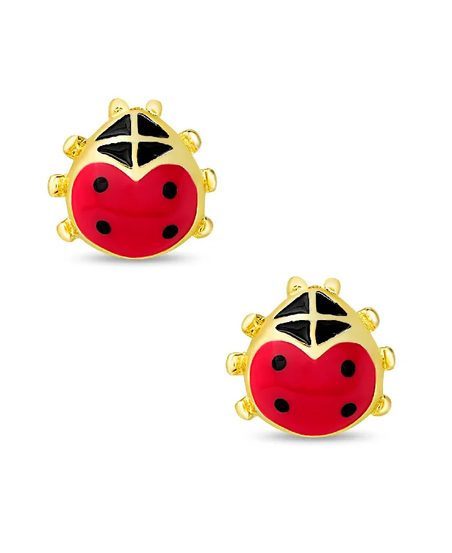 Trendy earrings for women-Ladybug Stud Earring