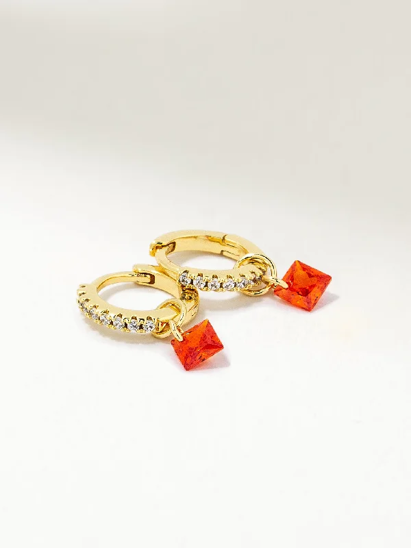 Gemstone hoop earrings for women-Paradise Huggie Earrings