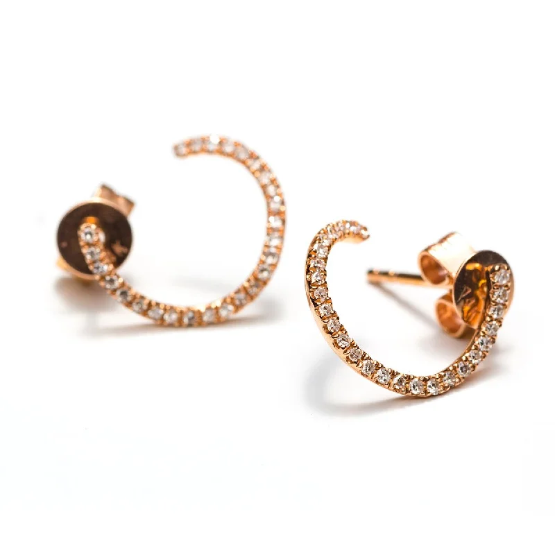 Butterfly earrings for women-Diamond Spiral Studs