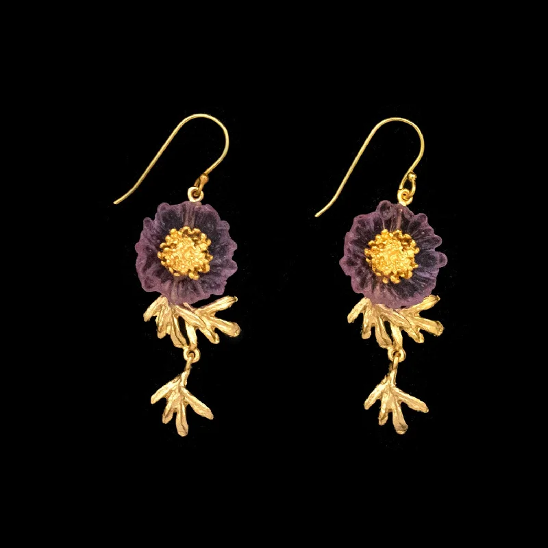 Crystal earrings for women-Mums Fine Earrings - Wire Purple