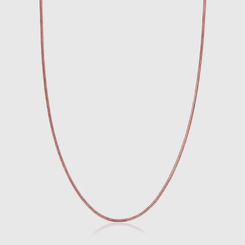 Fine necklace for women-Snake Chain (Rose Gold) 2mm