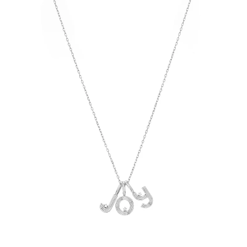 Silver pendant necklace for women-Mini Bead Charm Three Symbols Necklace in Sterling Silver