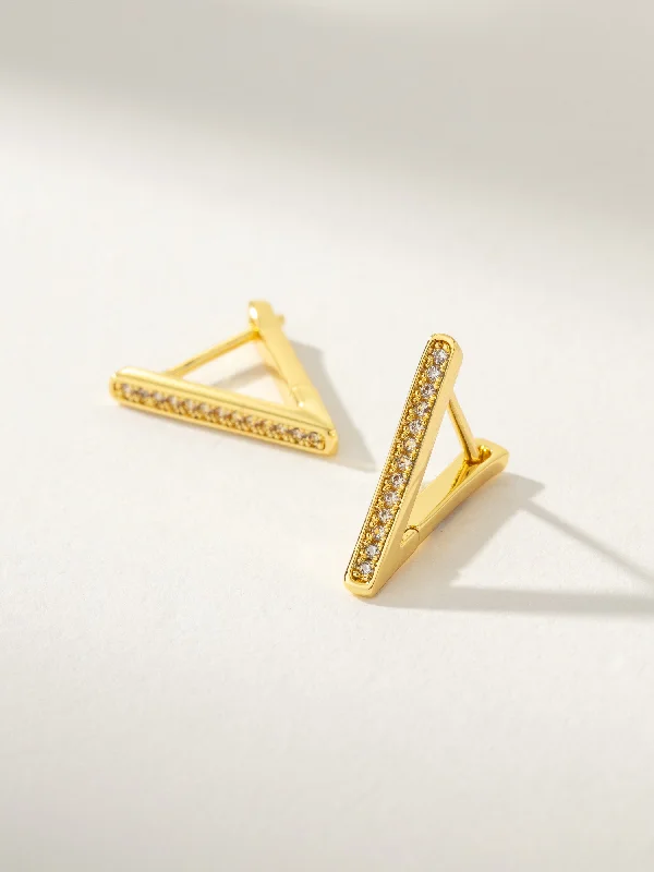 Gold diamond earrings for women-Vixen Huggies