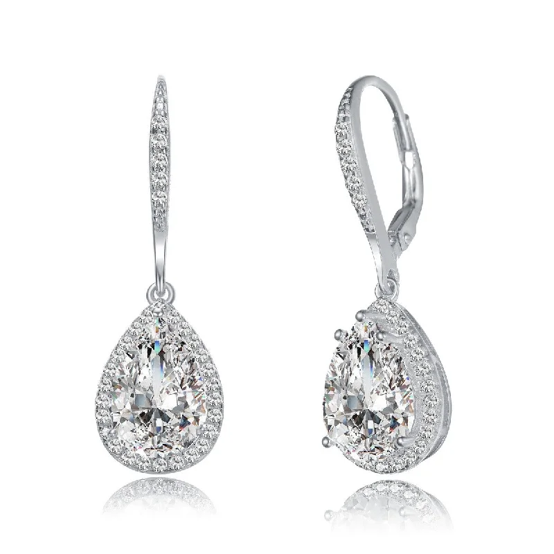 Cute earrings for women-Déco Pear Drop Earrings