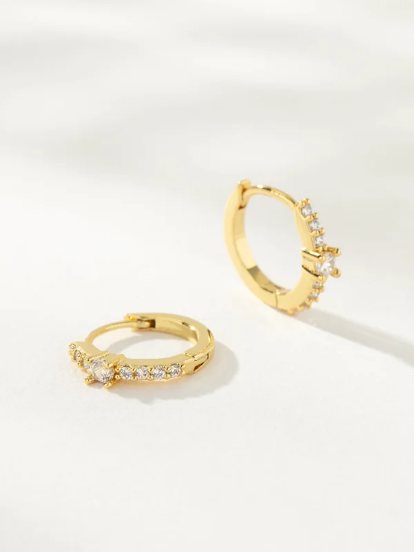 Gemstone hoop earrings for women-Star Power Huggies