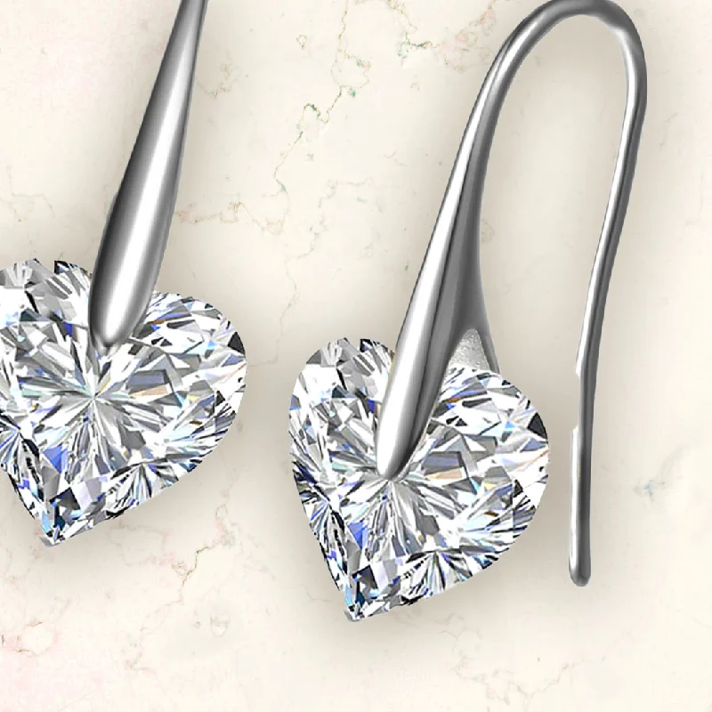 Fashion earrings for women-Marguerite Zirconia Coeur Heart Earrings