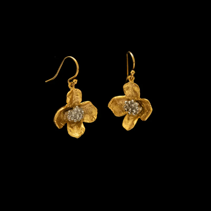 Elegant drop earrings for women-Fine Dogwood Wire Earrings