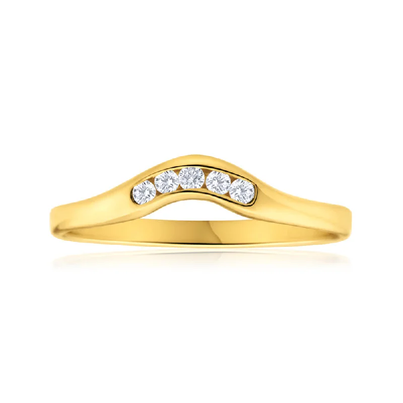 Luxury engagement ring for women-9ct Yellow Gold Diamond Majestic Ring