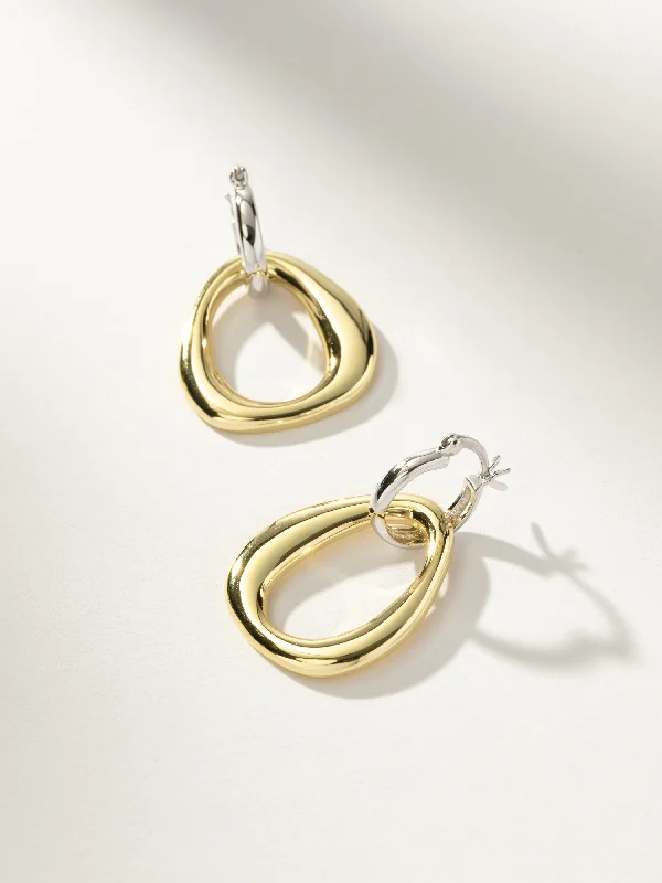 Lightweight earrings for women-Mixed Statement Hoop Earrings