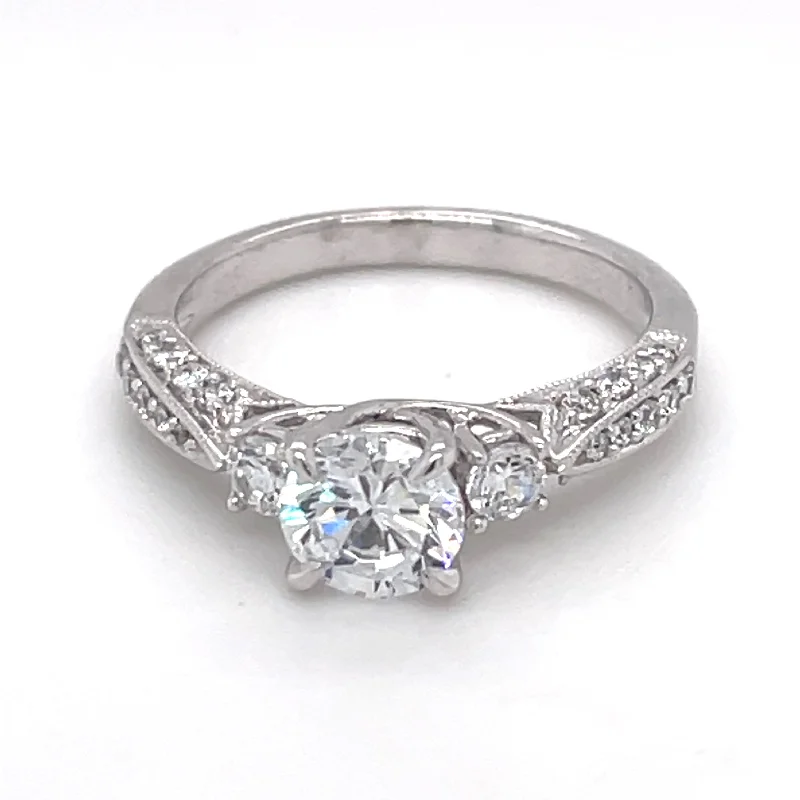 Simple and elegant engagement ring for women-Diamond Semi-Mount Rings (Temp/No center)