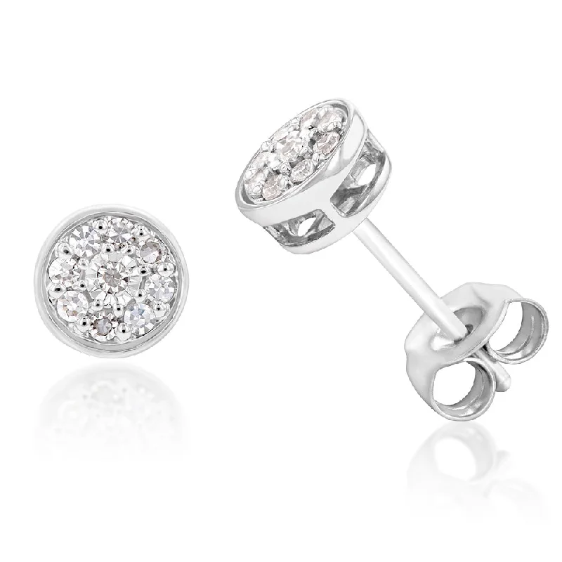 Engagement ring with three stones for women-Luminesce Lab Grown Diamond Cluster Studs