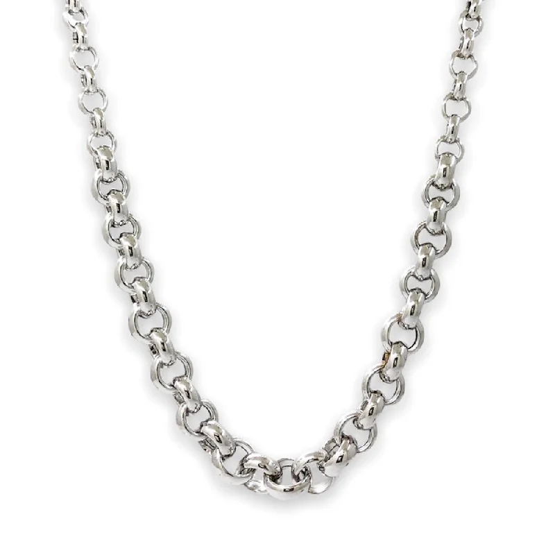 Silver chain necklace for women-SS Graduated Rolo Link Chain Necklace