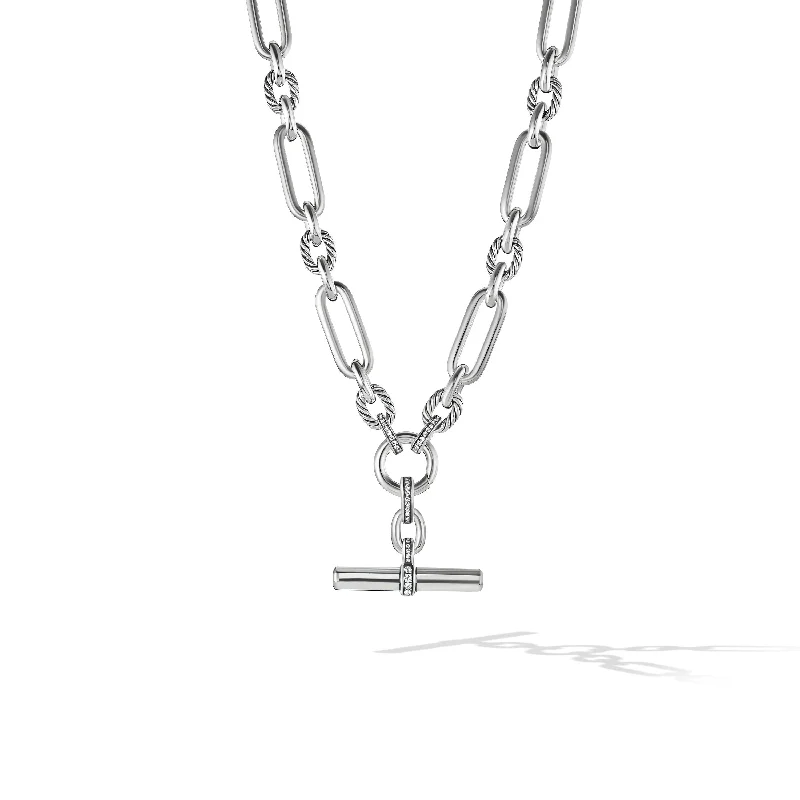 Vintage gold necklace for women-Lexington Chain Necklace in Sterling Silver with Diamonds\, 9.8mm