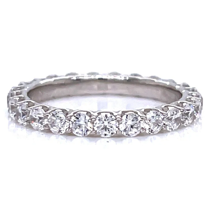 Modern engagement ring for women-1.50ct Diamond Eternity Band in 14K White Gold