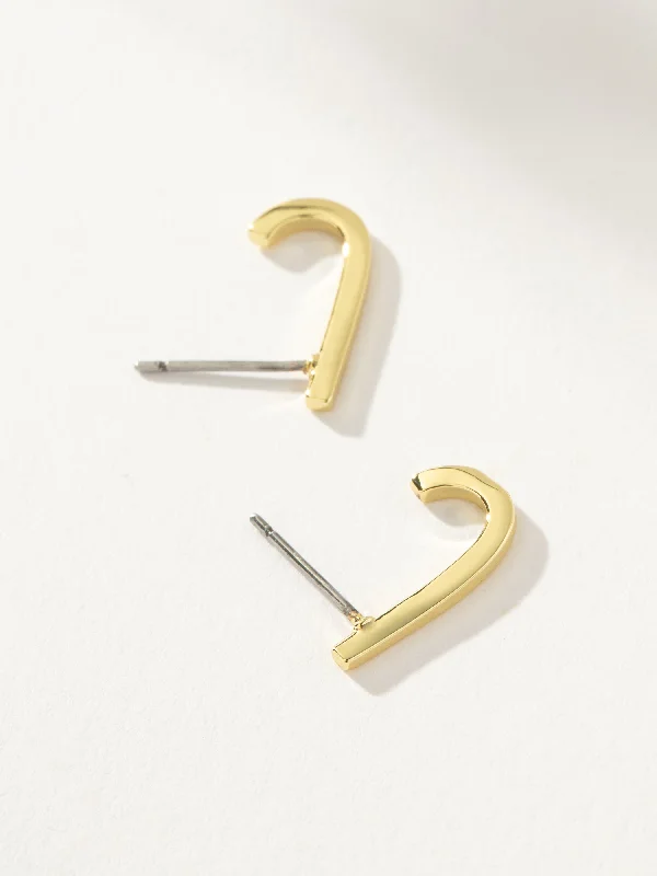 Sterling silver stud earrings for women-Open Bar Ear Climber