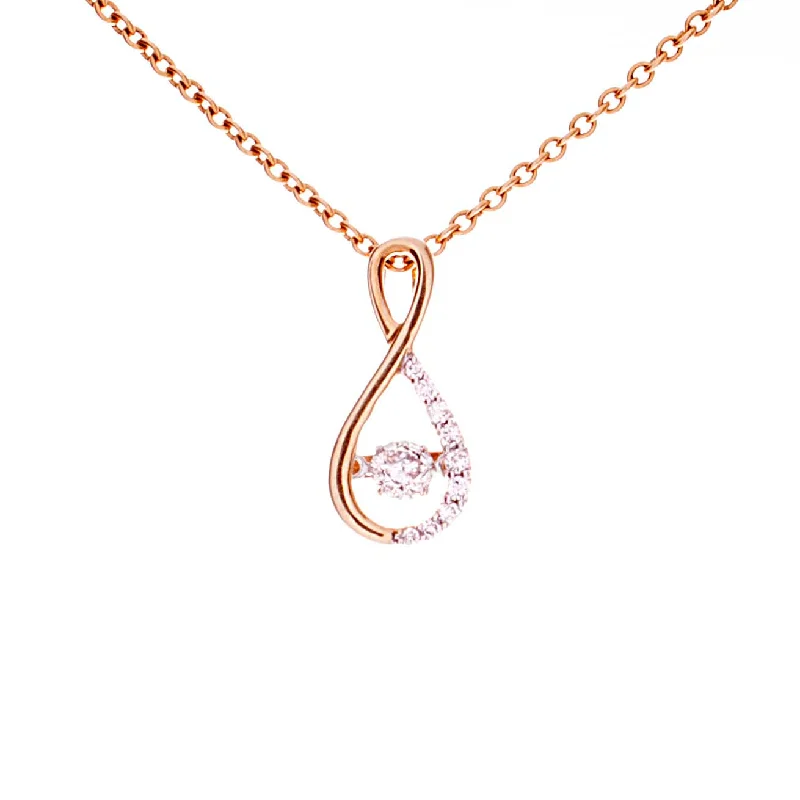 Simple chain necklace for women-Dancing Diamond Pendant