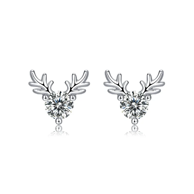 Oval earrings for women-Reindeer Lab Created Moissanite Stud Earrings