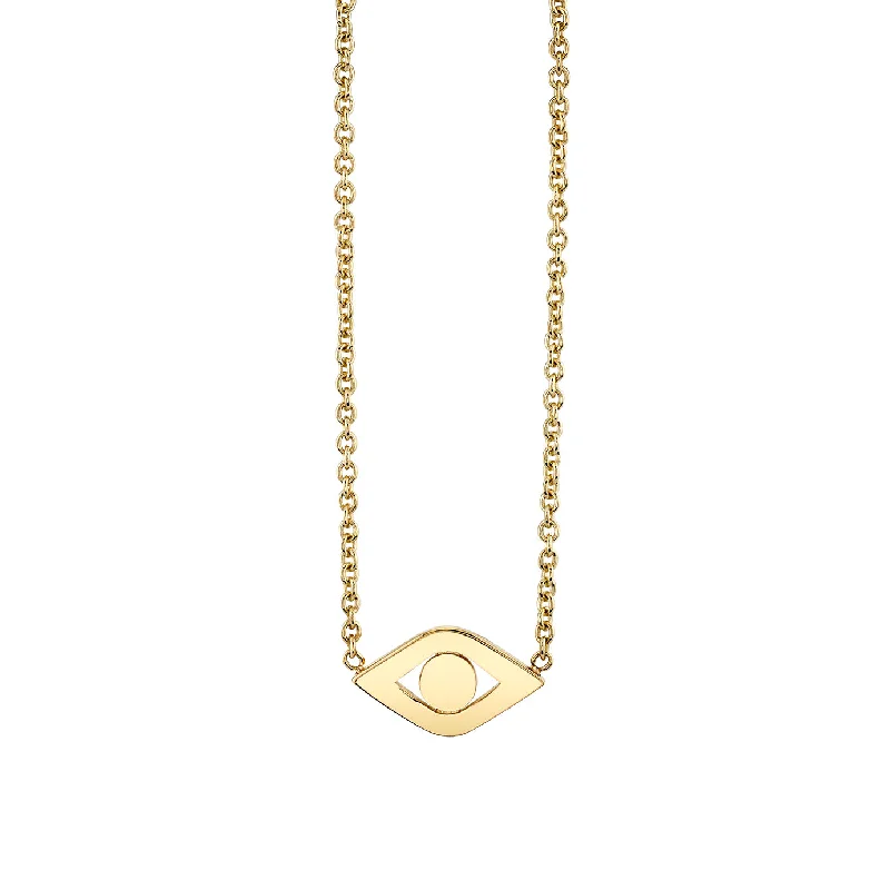 Necklace with heart charm for women-Pure Gold Large Eye Link Necklace