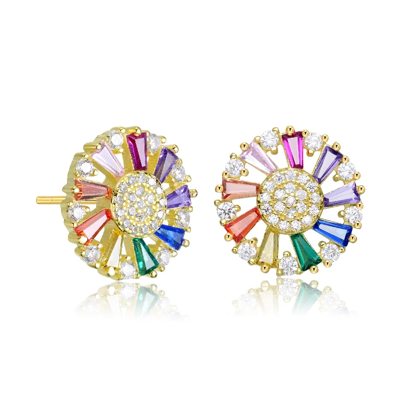 Sterling silver earrings for women-Côte d'Azur Rainbow earring