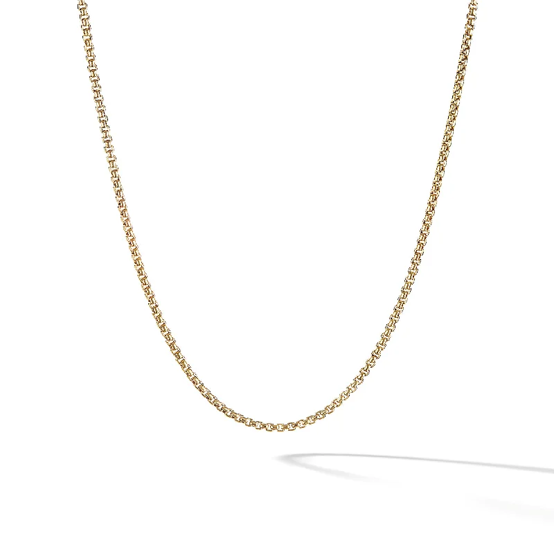 Name necklace for women-Box Chain Slider Necklace in 18K Yellow Gold\, 1.7mm