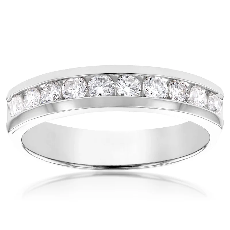 Sparkling engagement ring for women-Luminesce Lab Grown Diamond 1/2 Carat Eternity Ring in 9ct White Gold