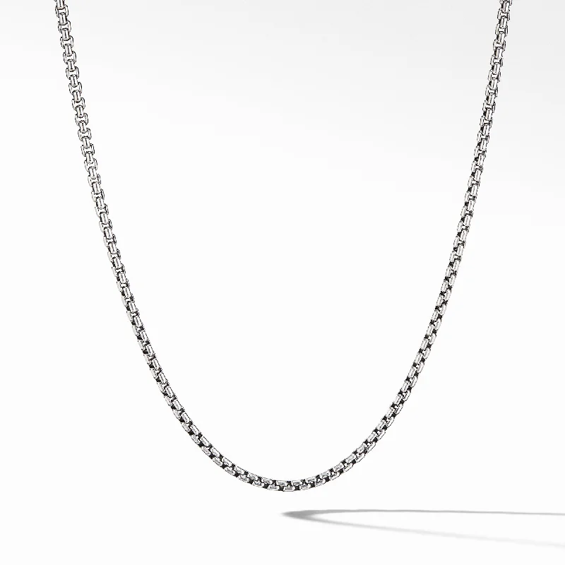 Circle necklace for women-Box Chain Necklace in Sterling Silver\, 2.7mm