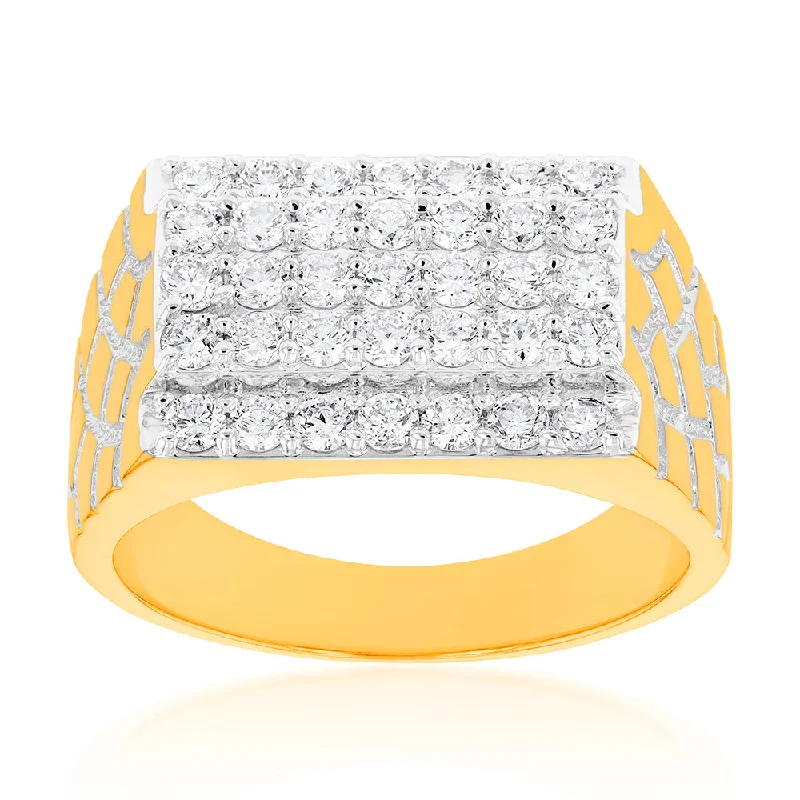 Custom-designed engagement ring for women-Luminesce Lab Grown 1.50 Carat Diamond Gents Ring in 9ct Yellow Gold