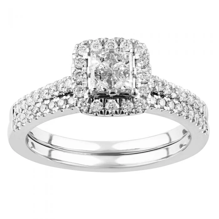 Classic diamond engagement ring for women-SEAMLESS LOVE 9ct White Gold Dress Ring with 0.60 Carat of Diamonds