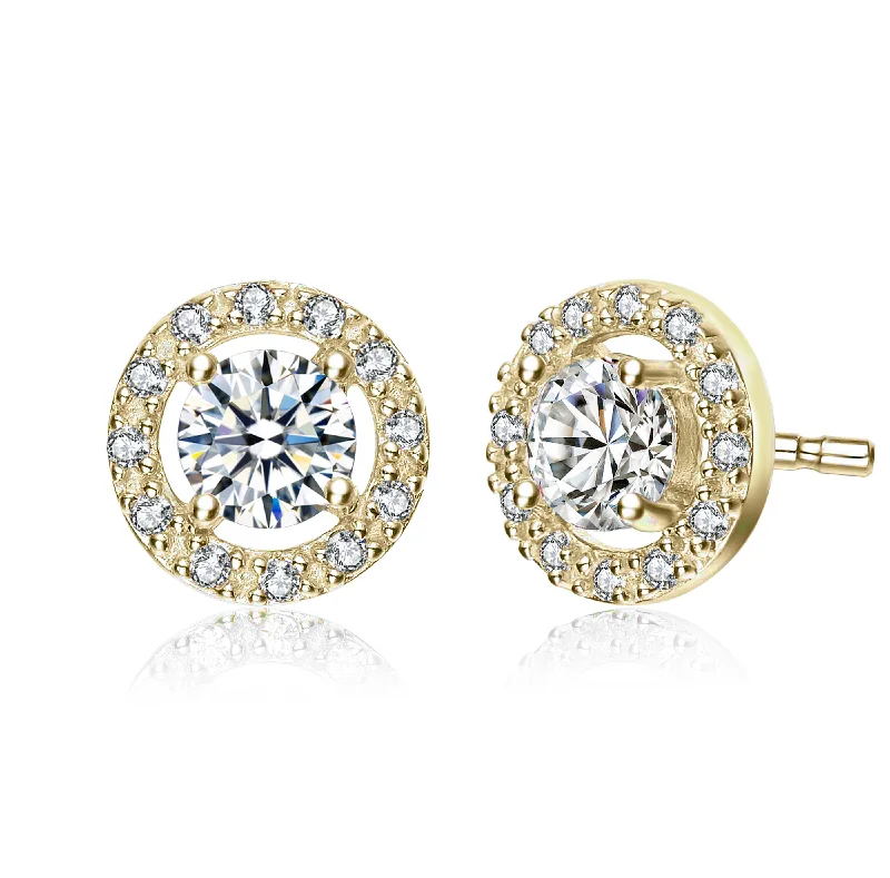 Casual earrings for women-Palais Mini Halo Stud Earrings