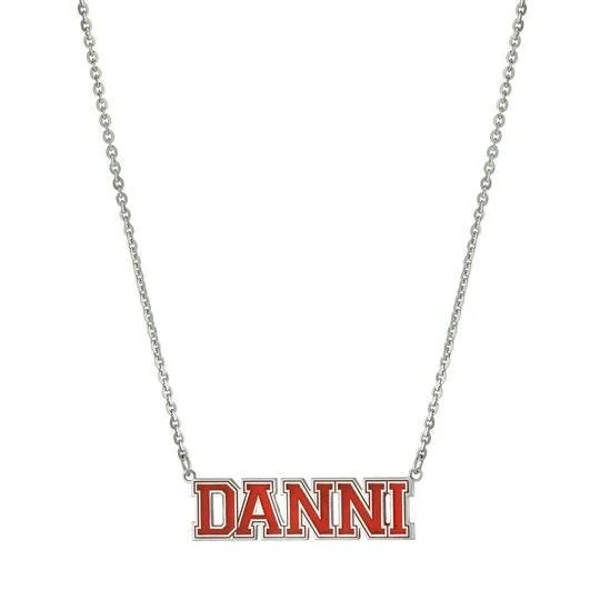 Chain necklace for women-SS Enamel Name Necklaces