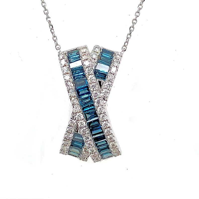 Boho necklace for women-Blue Diamond Necklace