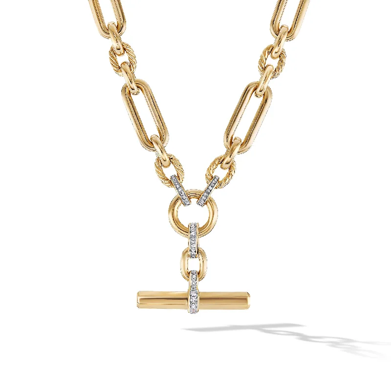 Layered gold necklace for women-Lexington Chain Necklace in 18K Yellow Gold with Diamonds\, 9.8mm