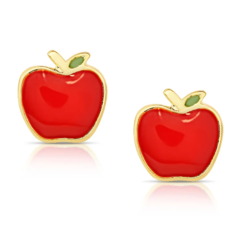 Chunky earrings for women-Apple Stud Earrings