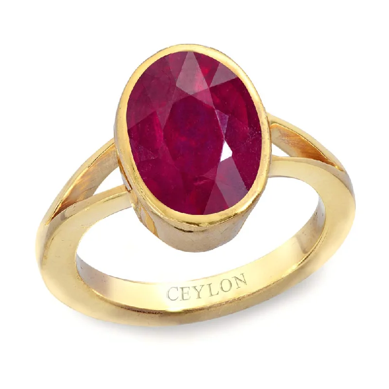 Gold wedding ring for women-Ceylon Gems Ruby Premium Manik 5.5cts or 6.25ratti stone Zoya Panchdhatu Ring