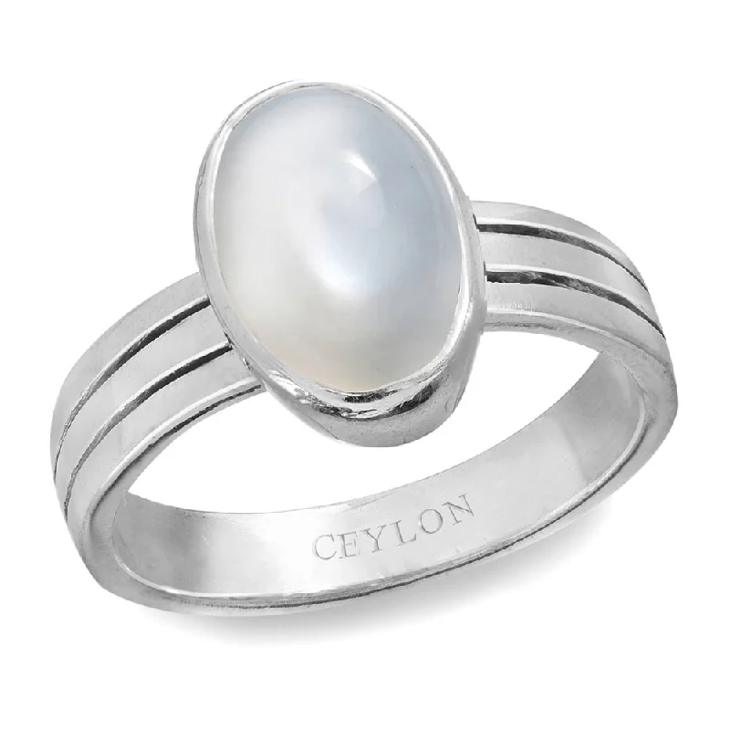 Custom engagement ring for women-Ceylon Gems Moonstone 4.8cts or 5.25ratti stone Stunning Silver Ring