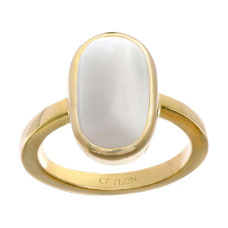 Unique ring for women-Ceylon Gems White Coral Safed Moonga 9.3cts or 10.25ratti stone Elegant Panchdhatu Ring