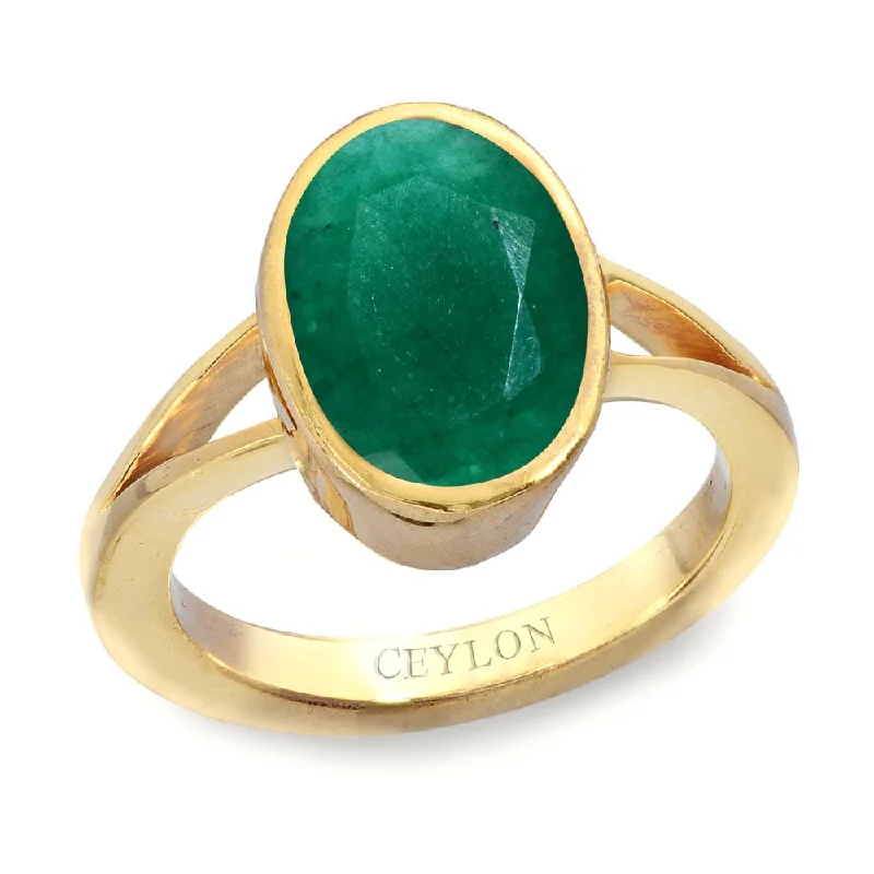 Fancy ring for women-Ceylon Gems Emerald Panna 3.9cts or 4.25ratti stone Zoya Panchdhatu Ring