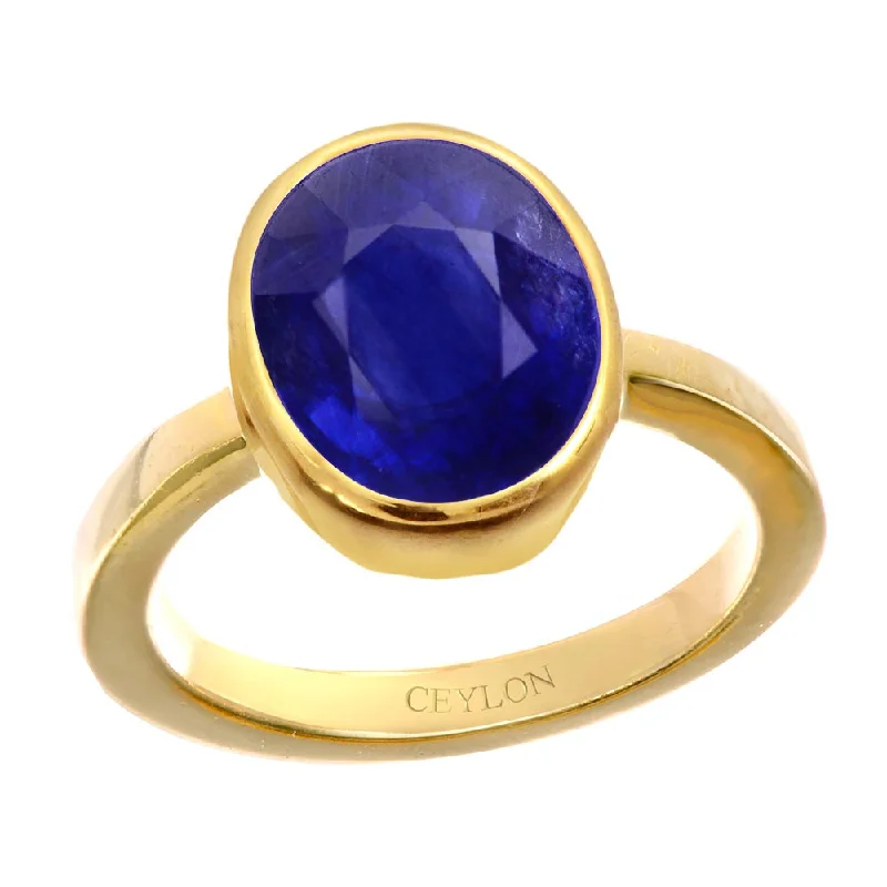 White gold ring for women-Ceylon Gems Blue Sapphire Neelam 3cts or 3.25ratti stone Elegant Panchdhatu Ring