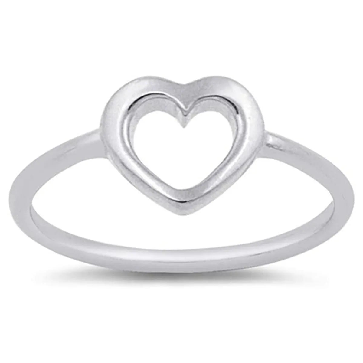 Silver-Love Heart-Shaped Ring