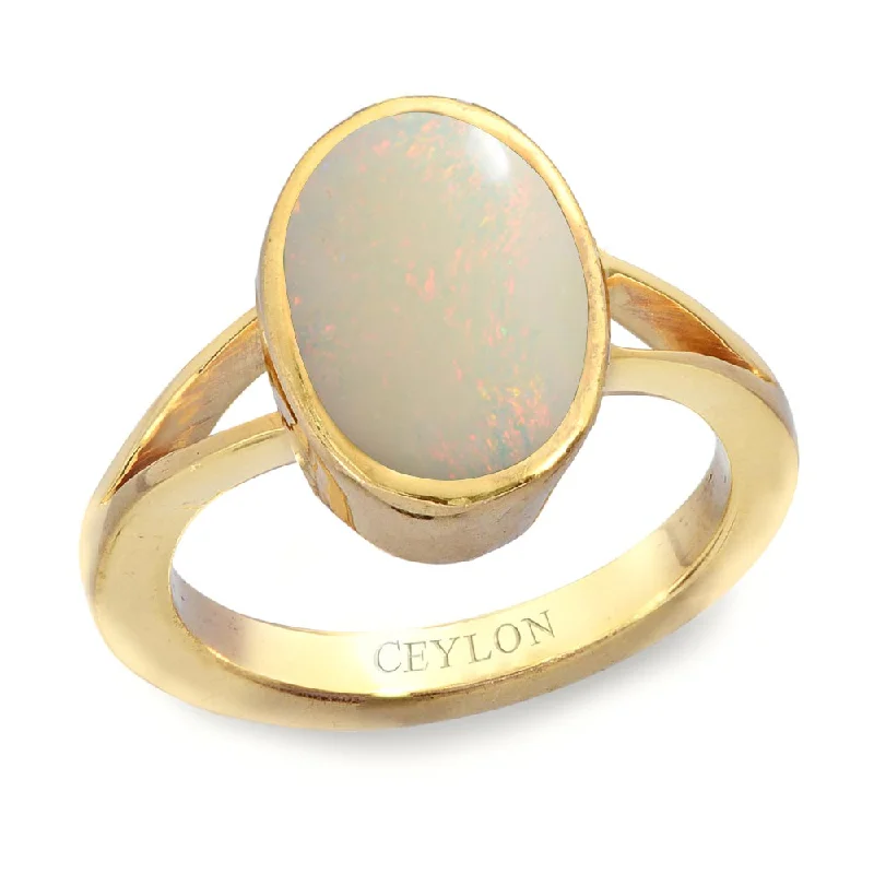 Luxury ring for women-Ceylon Gems Australian Opal 5.5cts or 6.25ratti stone Zoya Panchdhatu Ring