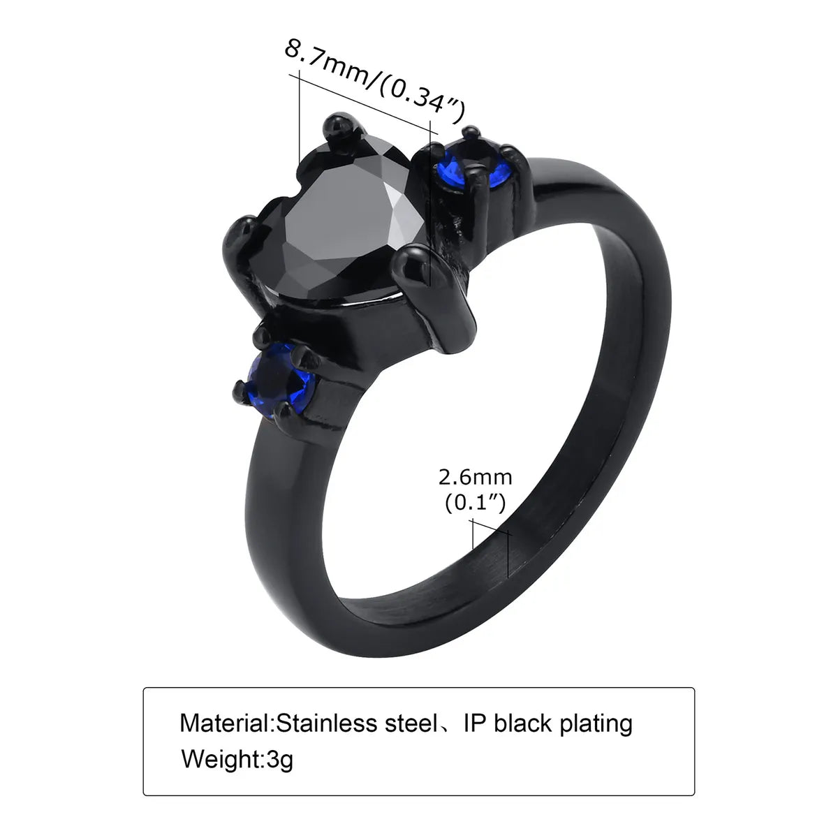 Black Women's Ring [RC-468B】