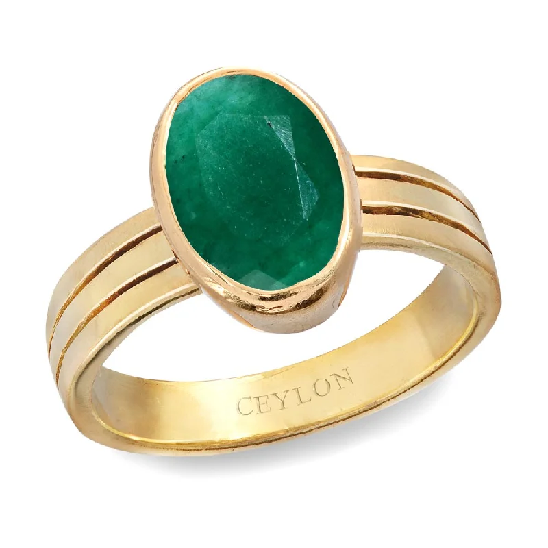 Multi-stone ring for women-Ceylon Gems Emerald Panna 3cts or 3.25ratti stone Stunning Panchdhatu Ring